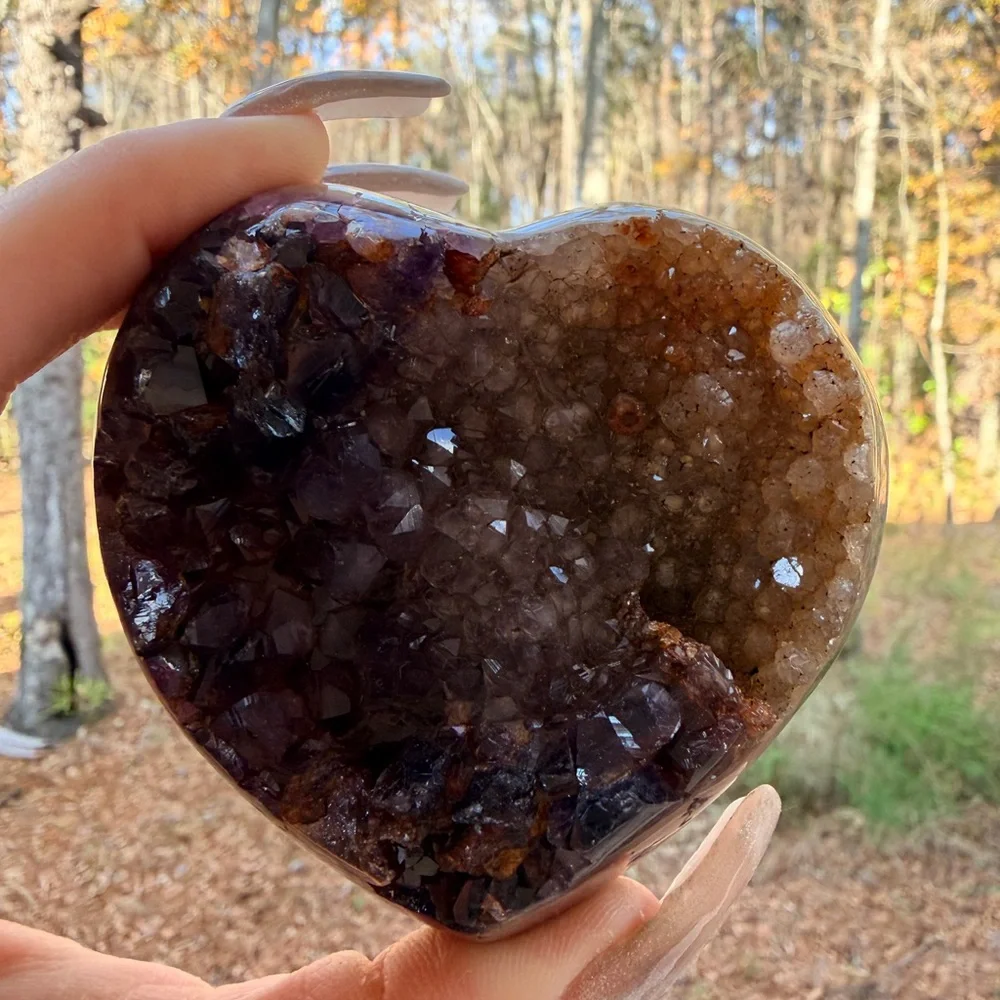 Twin Flame Fantasy Agate & Amethyst Druzy Heart | Uruguay | High Quality 0005 - Picture 12 of 13